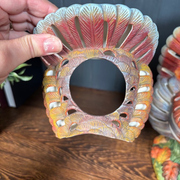 Vintage PartyLite Autumn Harvest Porcelain Turkey Tea Light Candle Holder - Picture 7 of 15